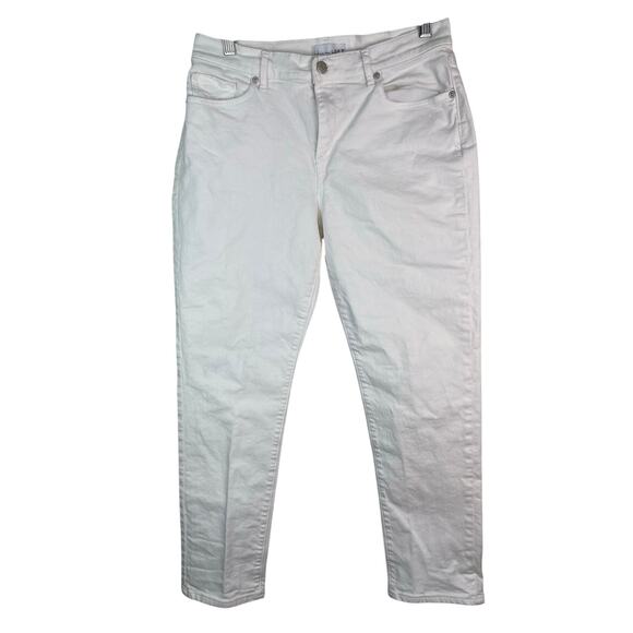 Made and Loved LOFT Women's Size 30 White Denim Stretch Girlfriend Jeans - Picture 1 of 5